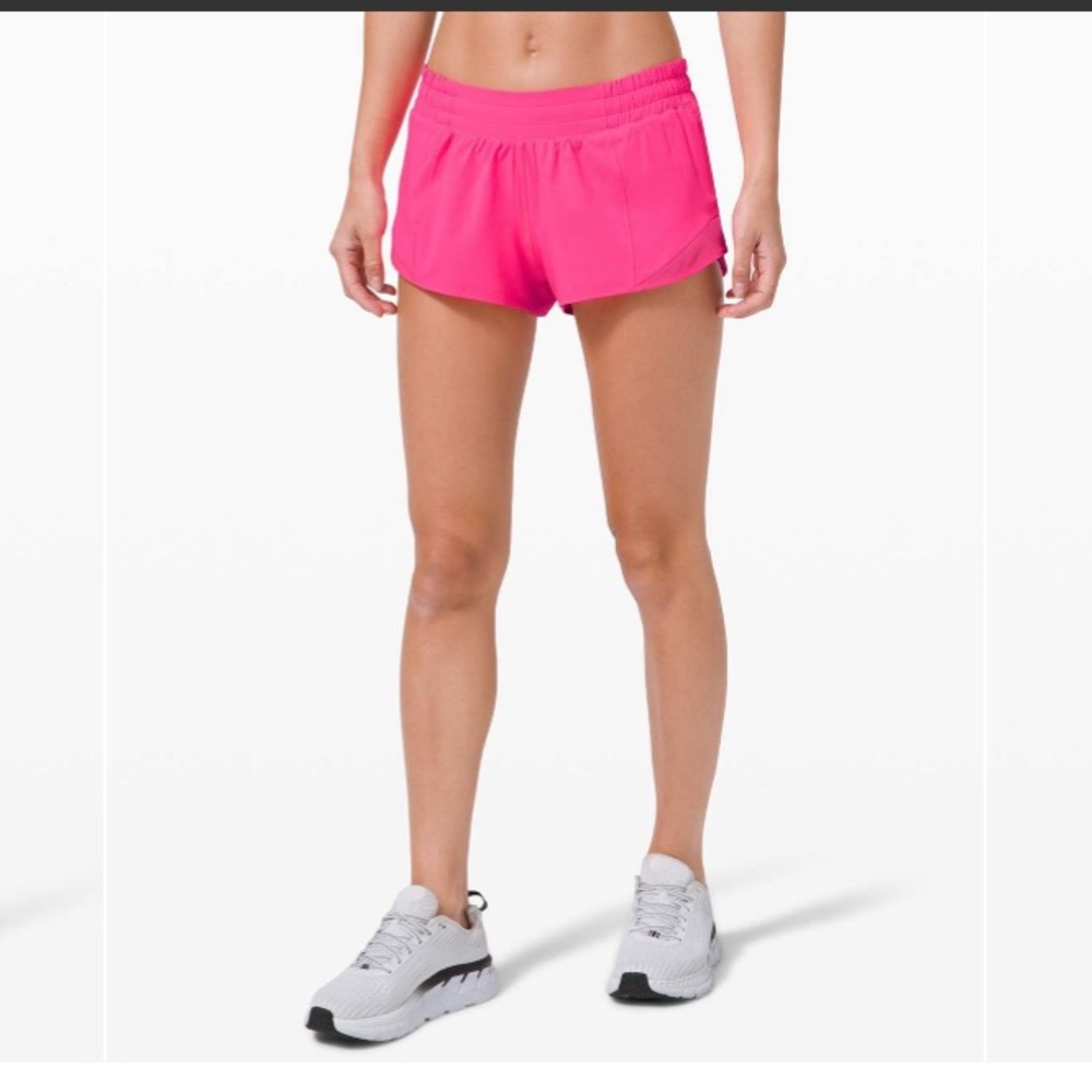 Lululemon Hotty Hot High-Rise Short 4" High rise 
Pink Highlight Size 14 - Picture 2 of 5